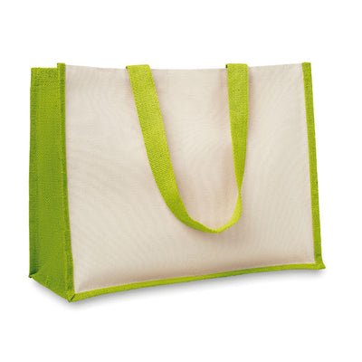 Jute and canvas shopping bag