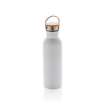 Branded Modern stainless steel bottle with bamboo lid