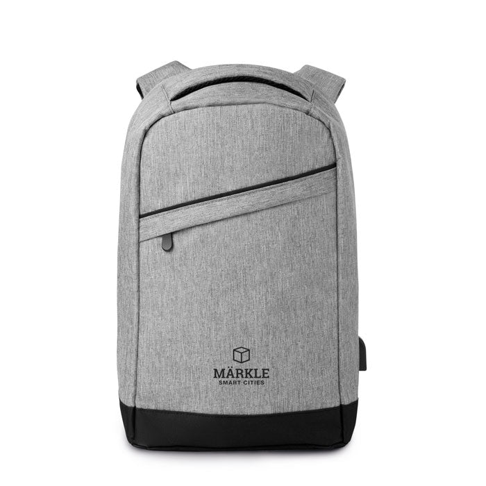 Branded 2 tone backpack incl USB plug