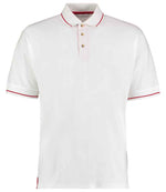 Kustom Kit St Mellion Tipped Cotton Piqué Polo Shirt White/Red