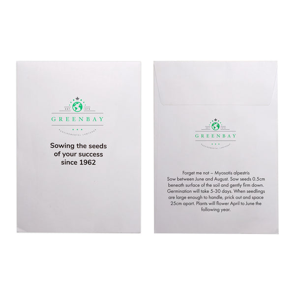 Seed Pack in White Paper Envelope Forget-me-not
