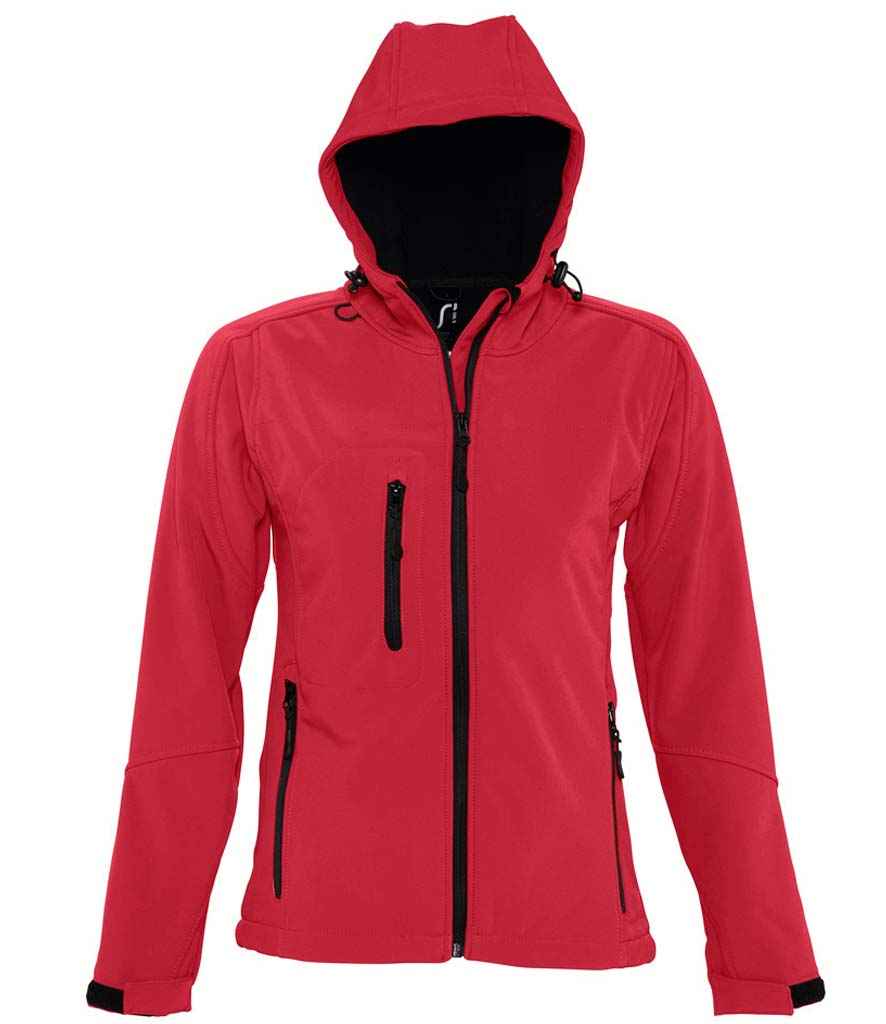 SOL'S Ladies Replay Hooded Soft Shell Jacket Pepper Red