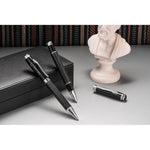 Chess Carbon Fibre Rollerball and Ball Pen Set Black