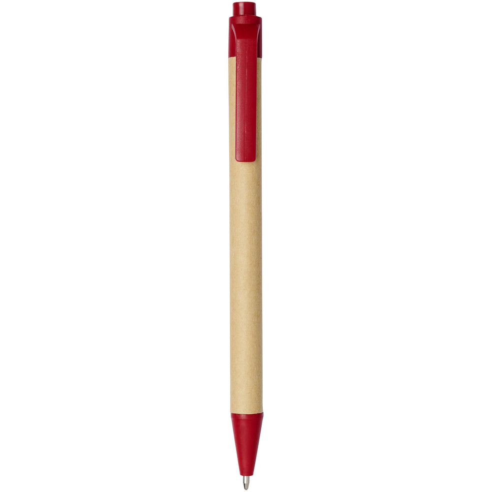 Branded Berk recycled carton and corn plastic ballpoint pen