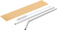 Reusable Metal Straws Set in Paper Sleeve
