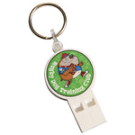 White Plastic Whistle Keyring with LED Light Printed Full Colour