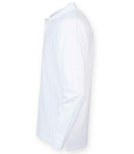Henbury Unisex Long Sleeve Coolplus® Piqué Polo Shirt White
