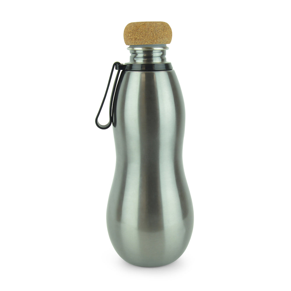 Branded Arden 690ml Metal bottle with cork lid & silicon carry strap