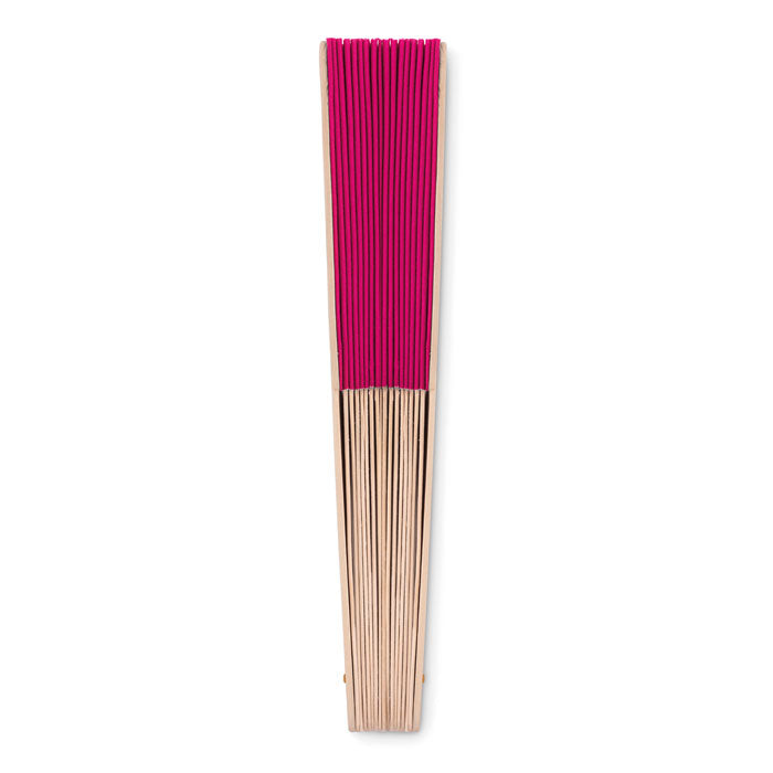Branded Manual hand fan with wood handle