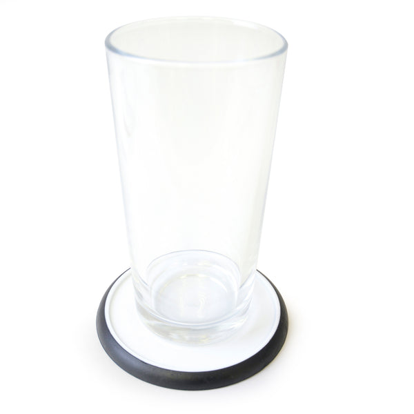 Disk Coaster Round White plastic coaster with trim