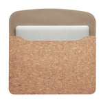 Cork laptop bag magnetic flap 14" Beige