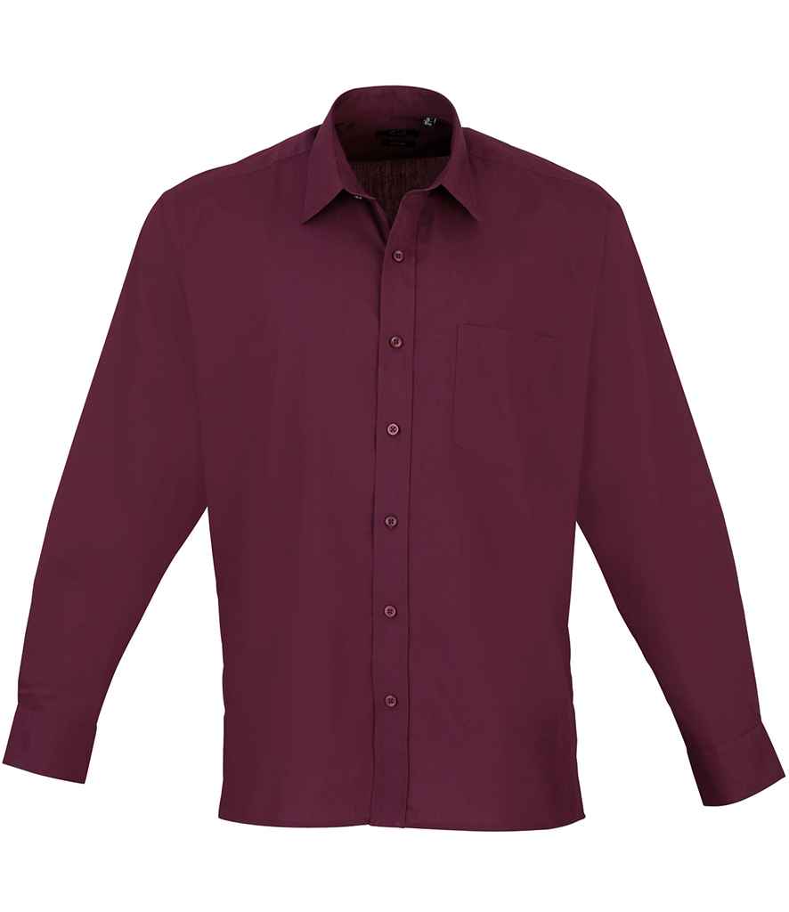 Premier Long Sleeve Poplin Shirt Aubergine