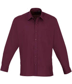 Premier Long Sleeve Poplin Shirt Aubergine