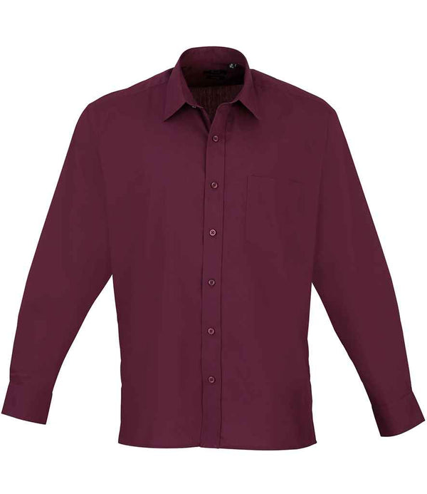 Premier Long Sleeve Poplin Shirt Aubergine