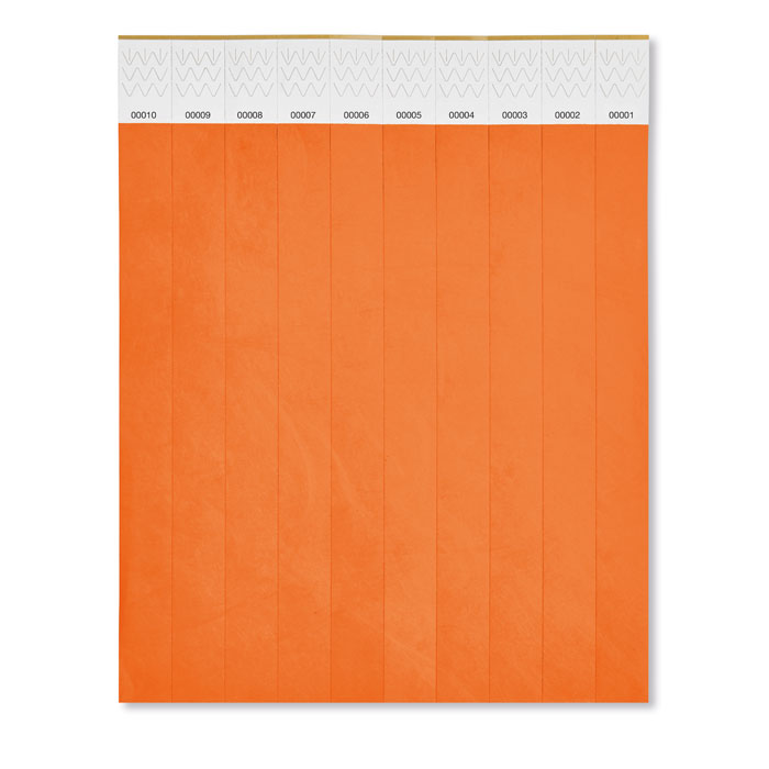 Branded One sheet of 10 wristbands