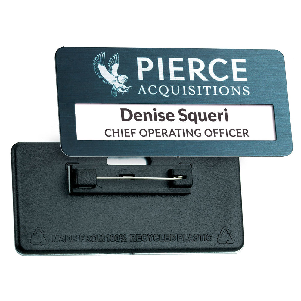 Metal Faced Reusable Name Window Badges