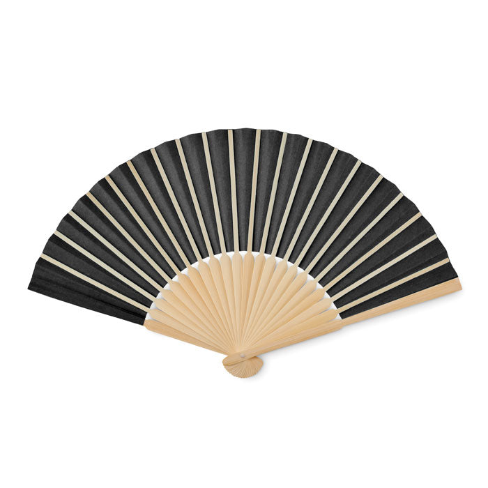 Branded Manual hand fan with bamboo handle