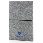 GRS certified recycled felt A5 softcover notebook