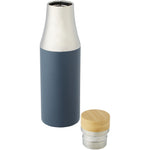 Branded Hulan 540 ml copper vacuum insulated stainless steel bottle with bamboo lid