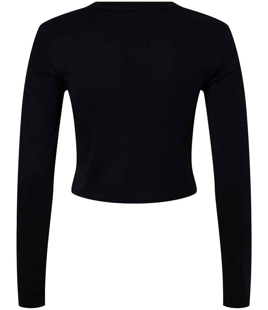 Bella Micro Rib Long Sleeve Baby T-Shirt Solid Black Blend