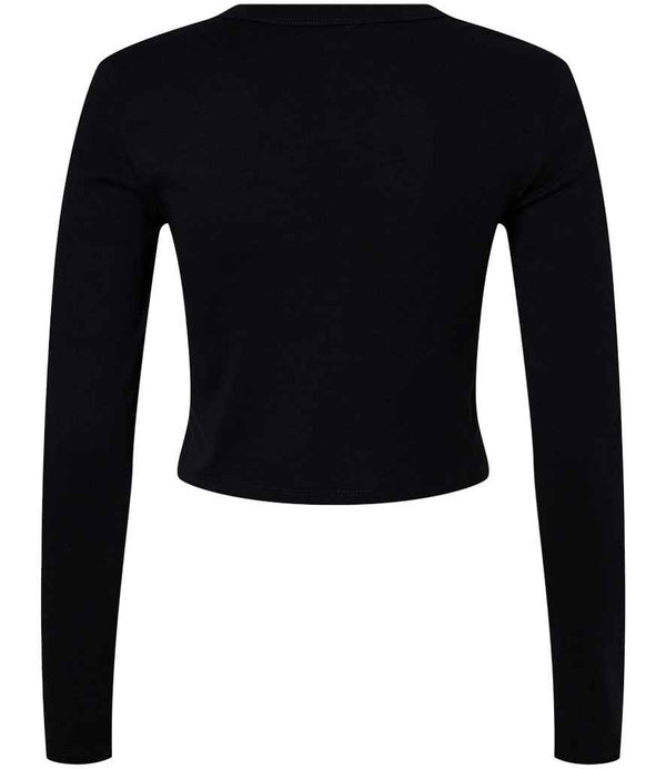 Bella Micro Rib Long Sleeve Baby T-Shirt Solid Black Blend