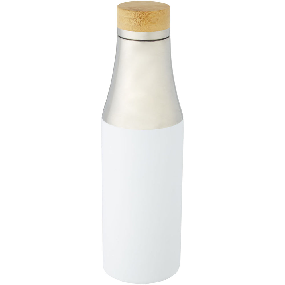 Branded Hulan 540 ml copper vacuum insulated stainless steel bottle with bamboo lid