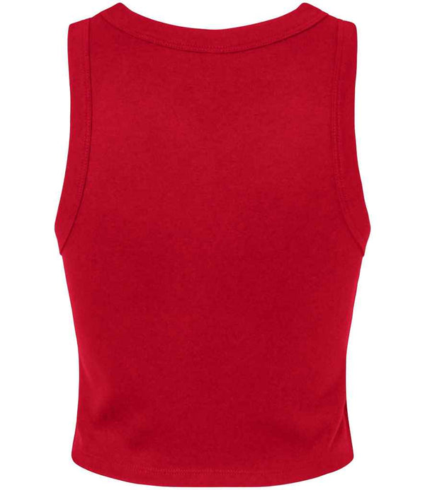 Bella Ladies Micro Rib Racer Tank Top Solid Red Blend
