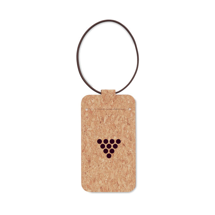 Cork luggage tag with cover