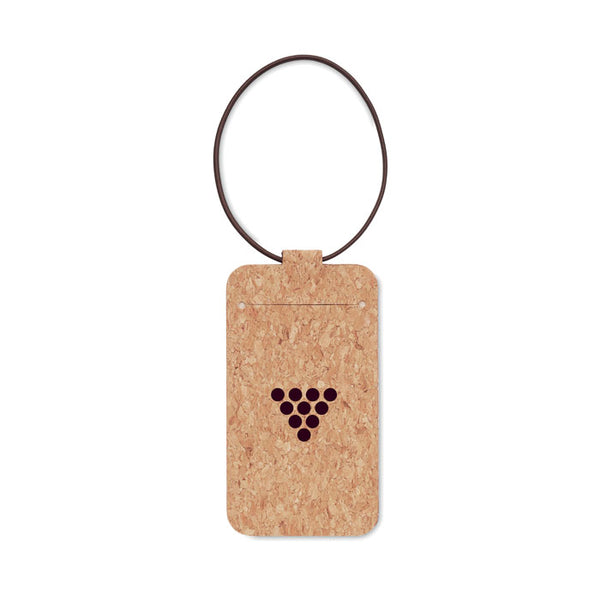 Cork luggage tag with cover