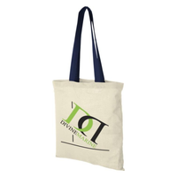 Nevada 100 g/m² cotton tote bag coloured handles 7L