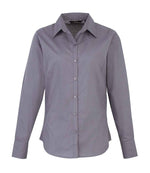 Premier Ladies Long Sleeve Poplin Blouse Steel