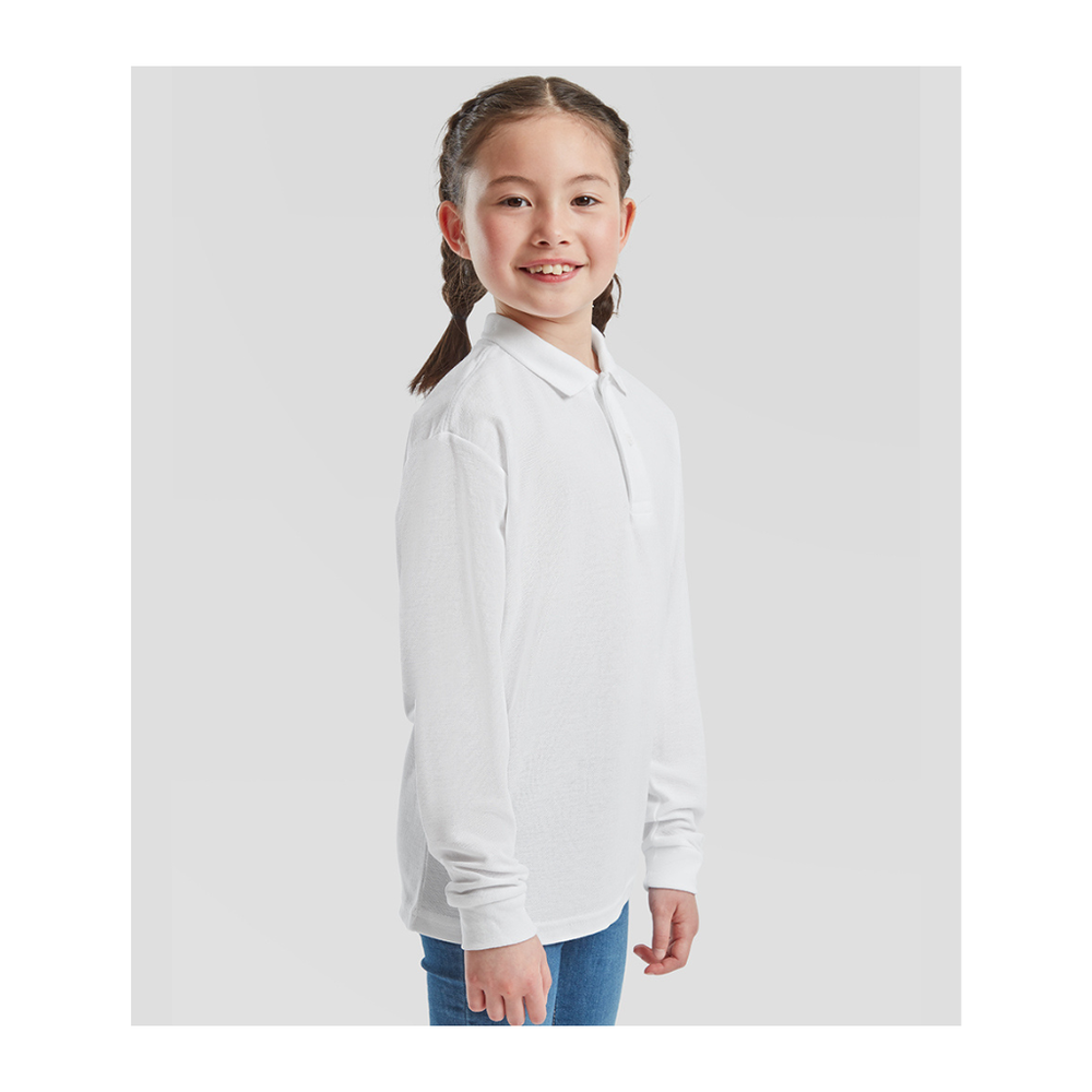 Fruit of the Loom Kids Long Sleeve Poly/Cotton Piqué Polo Shirt