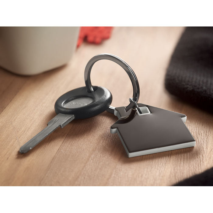 Branded House shape plastic key ring