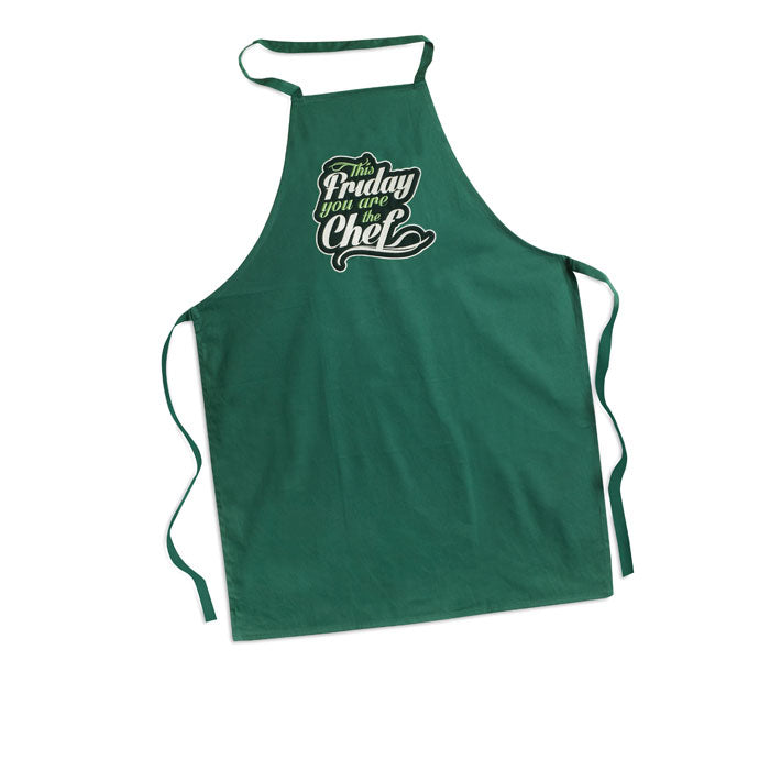 Kitchen apron in cotton Green