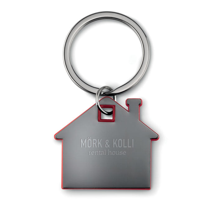 House shape plastic key ring