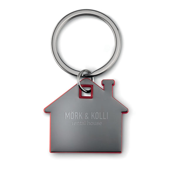House shape plastic key ring