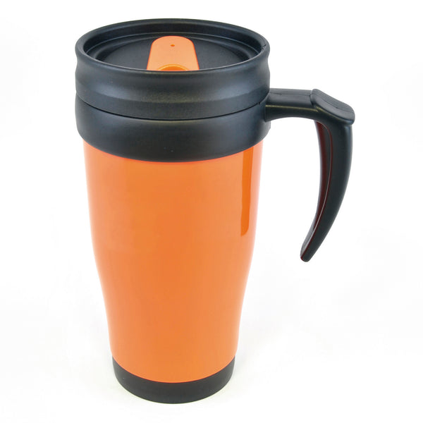 Branded Polo Plus 400 ml Plastic Solid Coloured Travel Mug