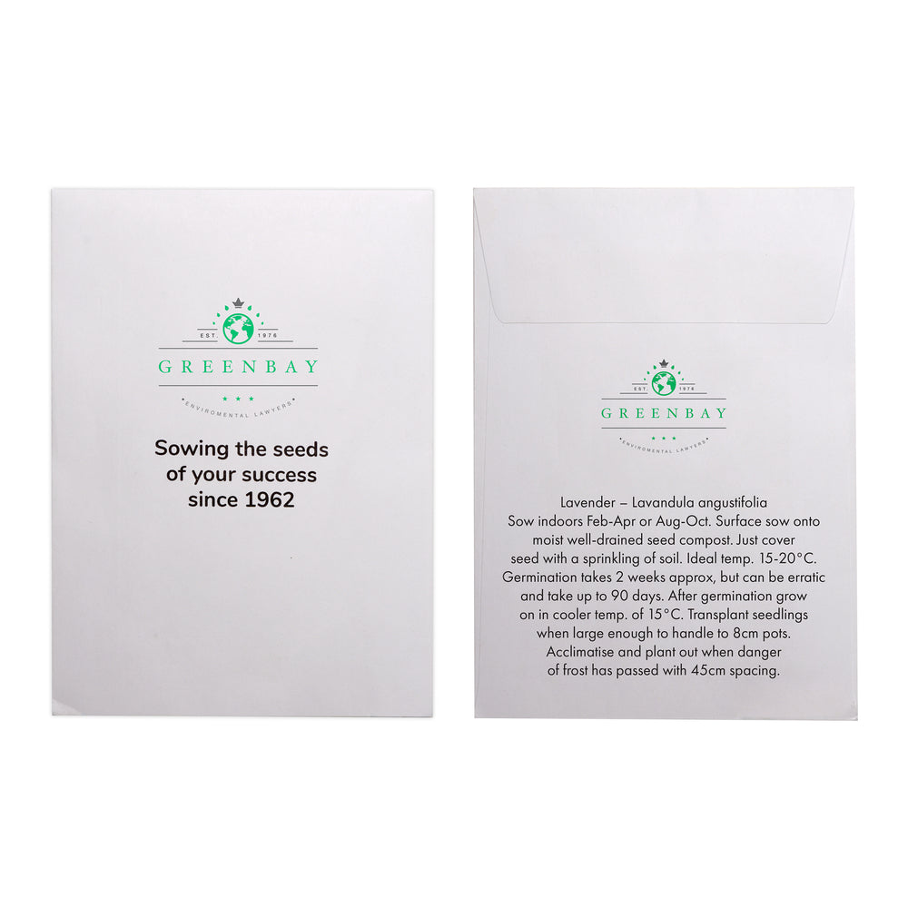 Seed Pack in White Paper Envelope Lavendar