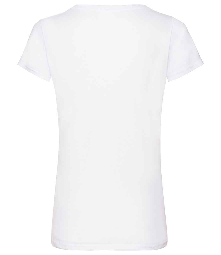 Fruit of the Loom Lady Fit Value V Neck T-Shirt White
