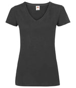 Fruit of the Loom Lady Fit Value V Neck T-Shirt Black