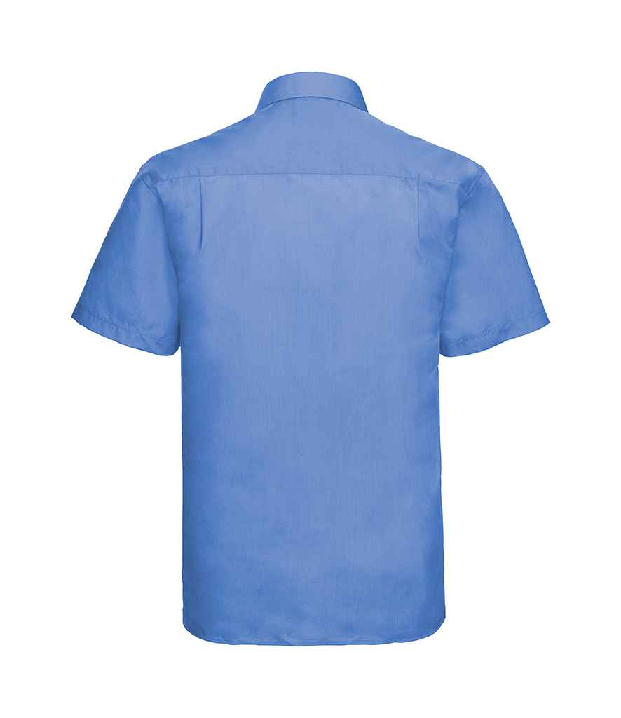 Russell Collection Short Sleeve Easy Care Poplin Shirt Corporate Blue