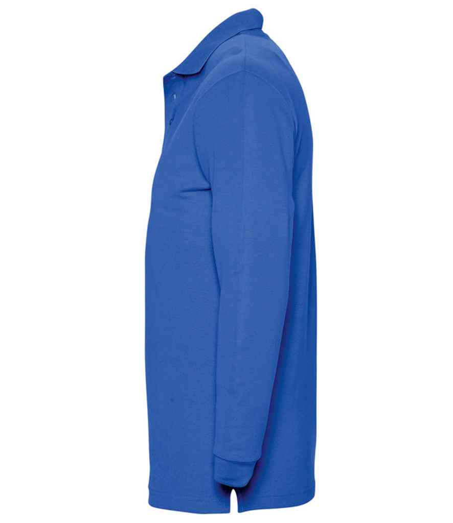 SOL'S Winter II Long Sleeve Cotton Piqué Polo Shirt Royal Blue