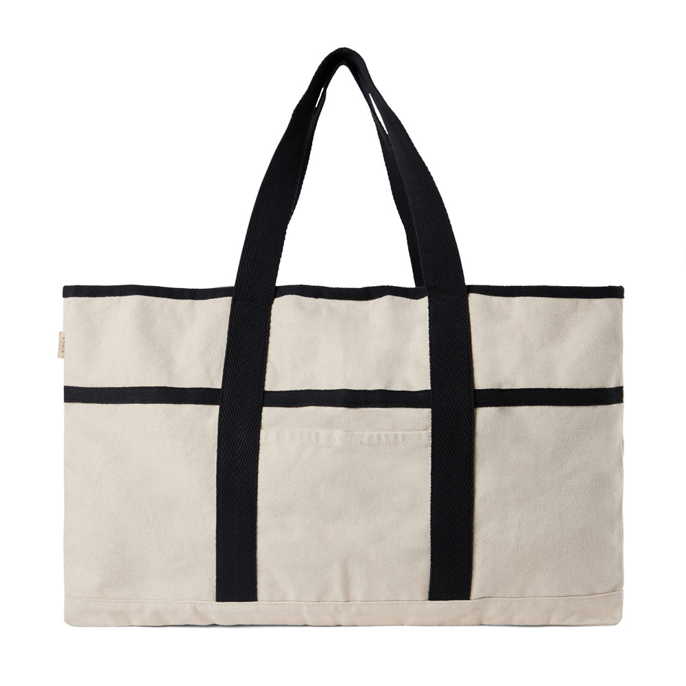Branded VINGA Volonne AWARE™ recycled canvas beach bag