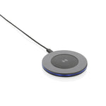 Branded Terra RCS recycled aluminium 10W wireless charger