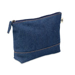 Branded Recycled denim cosmetic pouch