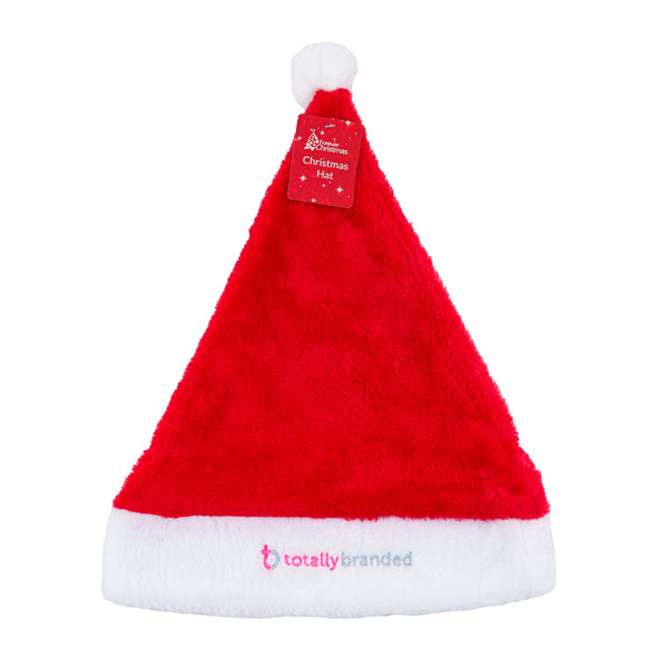 Embroidered Plush Santa Hat