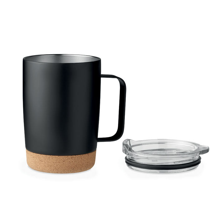 Branded Double wall tumbler 300ml with Cork Base