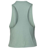 Bella Ladies Racer Back Cropped Tank Top Heather Dusty Blue
