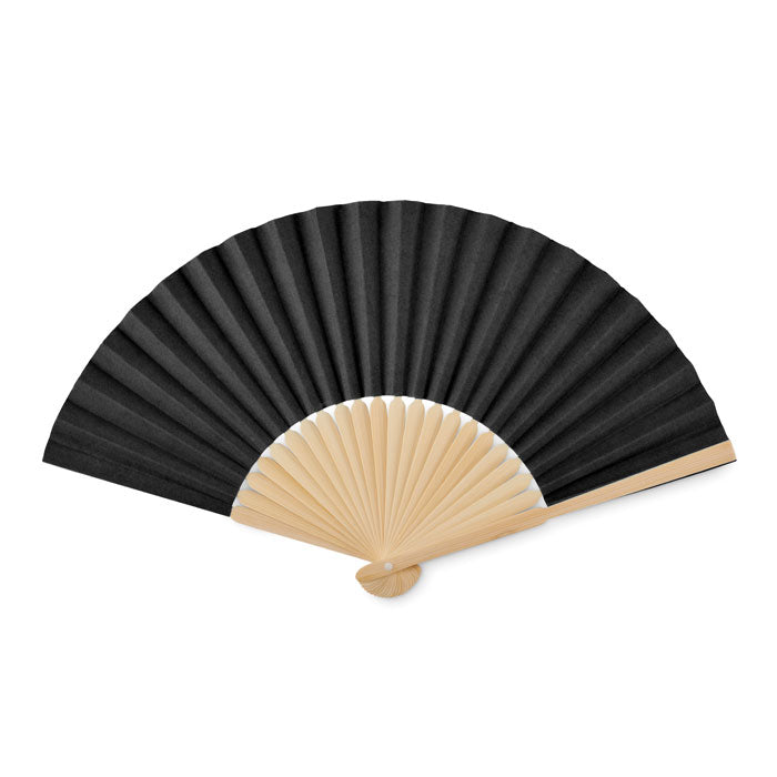 Manual hand fan with bamboo handle