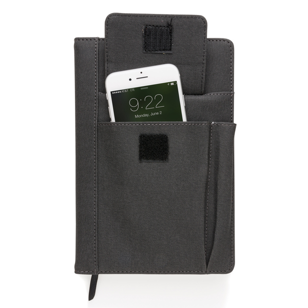 A5 Notebook with phone pocket